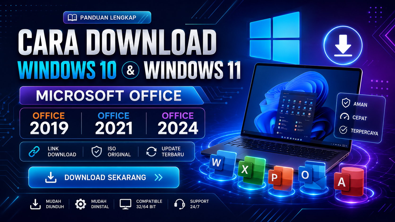 Cara Download Windows 10, Windows 11, Microsoft Office 2019, Office 2021 & Office 2024 Terbaru